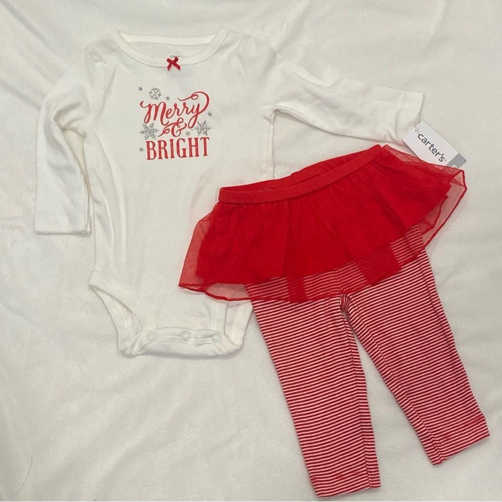 Carters Baby Girl Christmas Outfit Size 6m